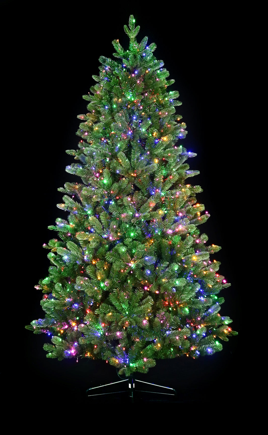 7.5' Grand Pre-Lit LED Artificial Christmas Tree, showing multi-colour lights.