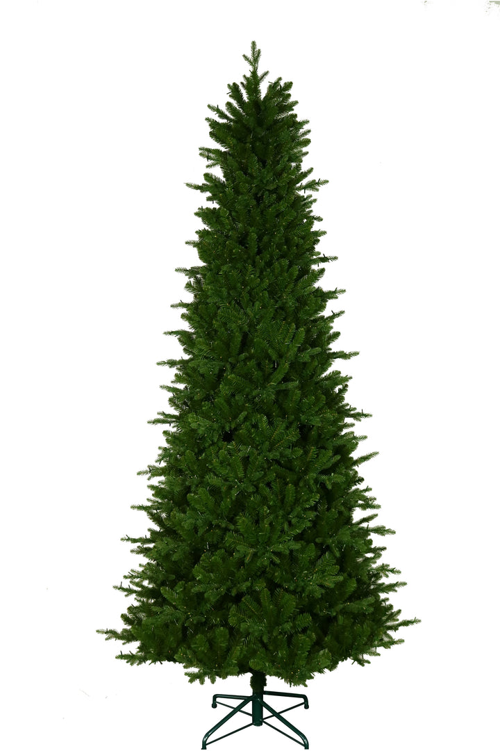 9' Alberta Slim Pre-Lit LED Artificial Christmas Tree, white background.