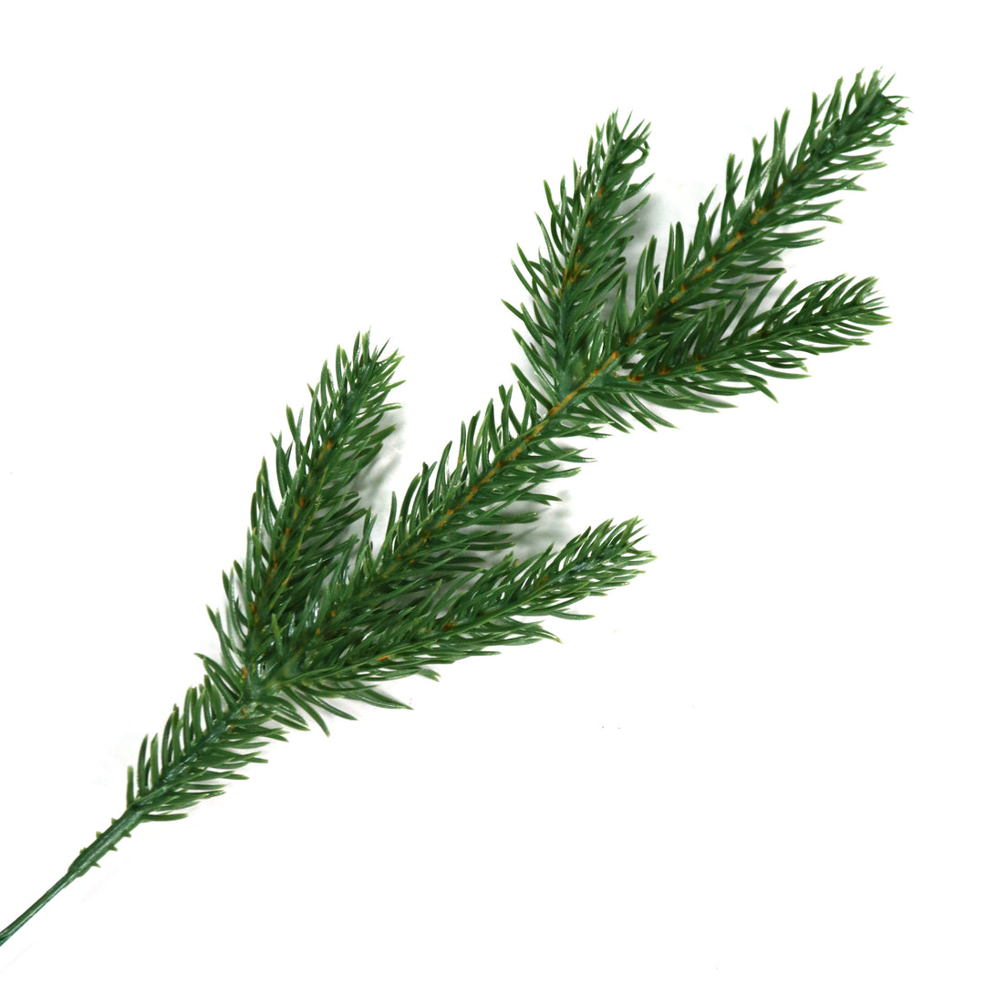 Close-up of foliage on 12' Alberta Slim Pre-Lit LED Artificial Christmas Tree, showing branching.