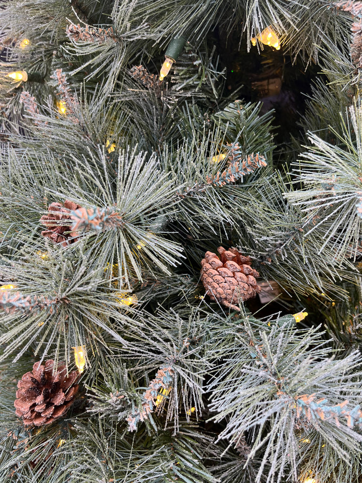 7.5' Jade Mountain Slim Pre-Lit LED Frosted Christmas Tree