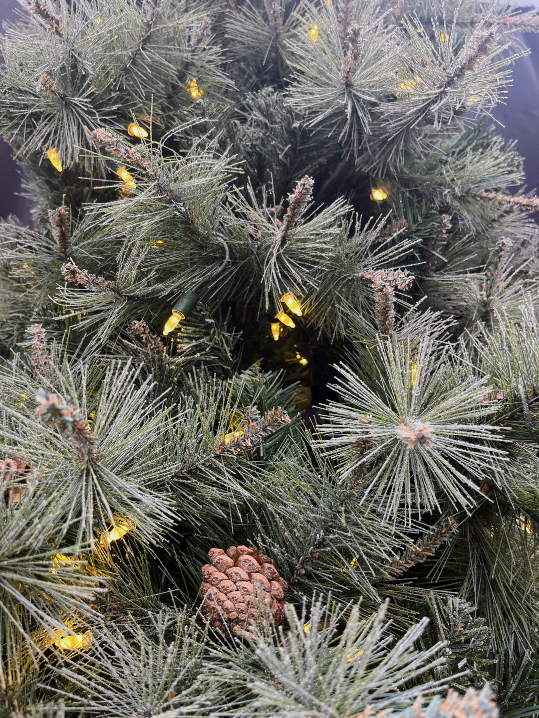 7.5' Jade Mountain Slim Pre-Lit LED Frosted Christmas Tree