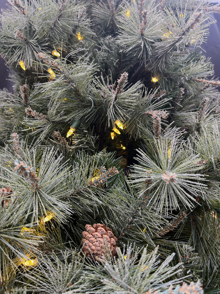 7.5' Jade Mountain Slim Pre-Lit LED Frosted Christmas Tree