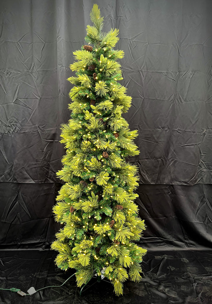 7.5' Emerald Slim Pine Micro LED Christmas Tree