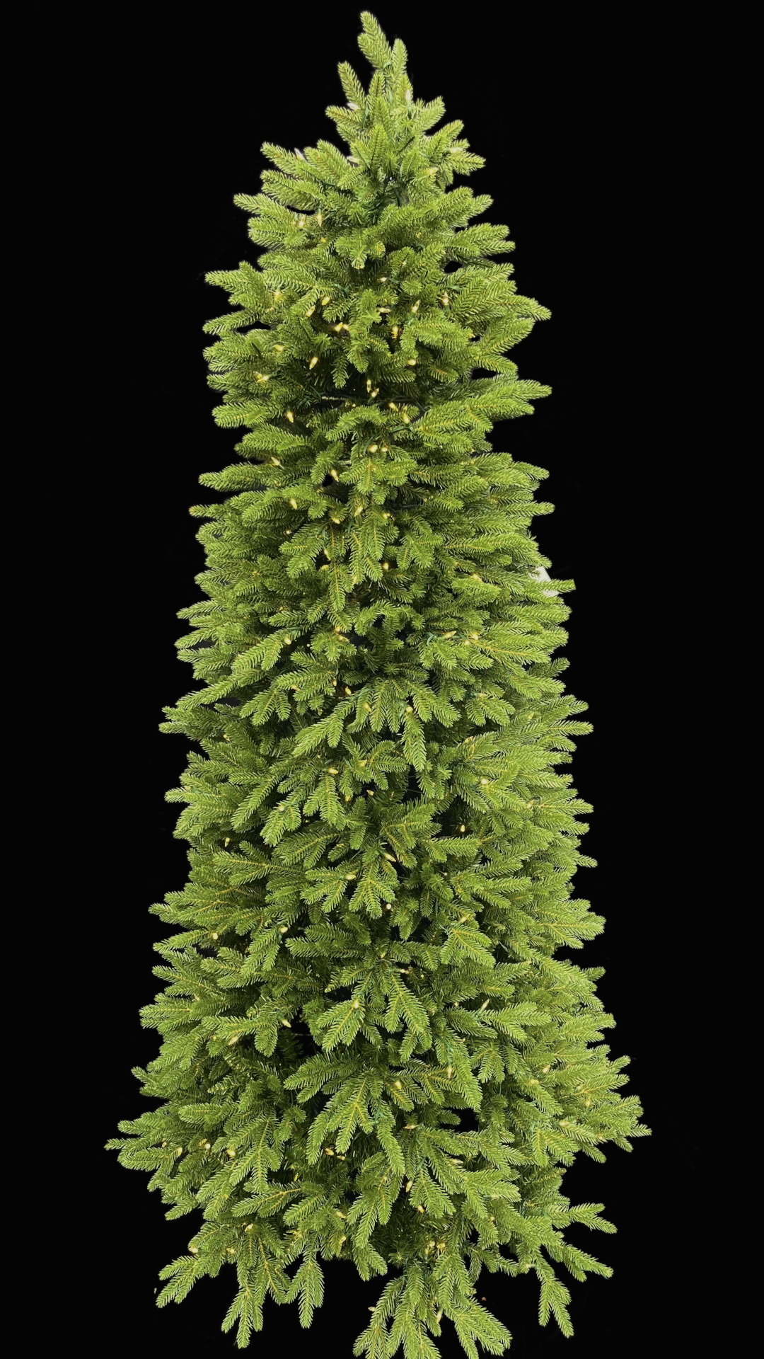 7.5' Crawford Slim Pre-Lit LED Artificial Christmas Tree, showing clear lights.
