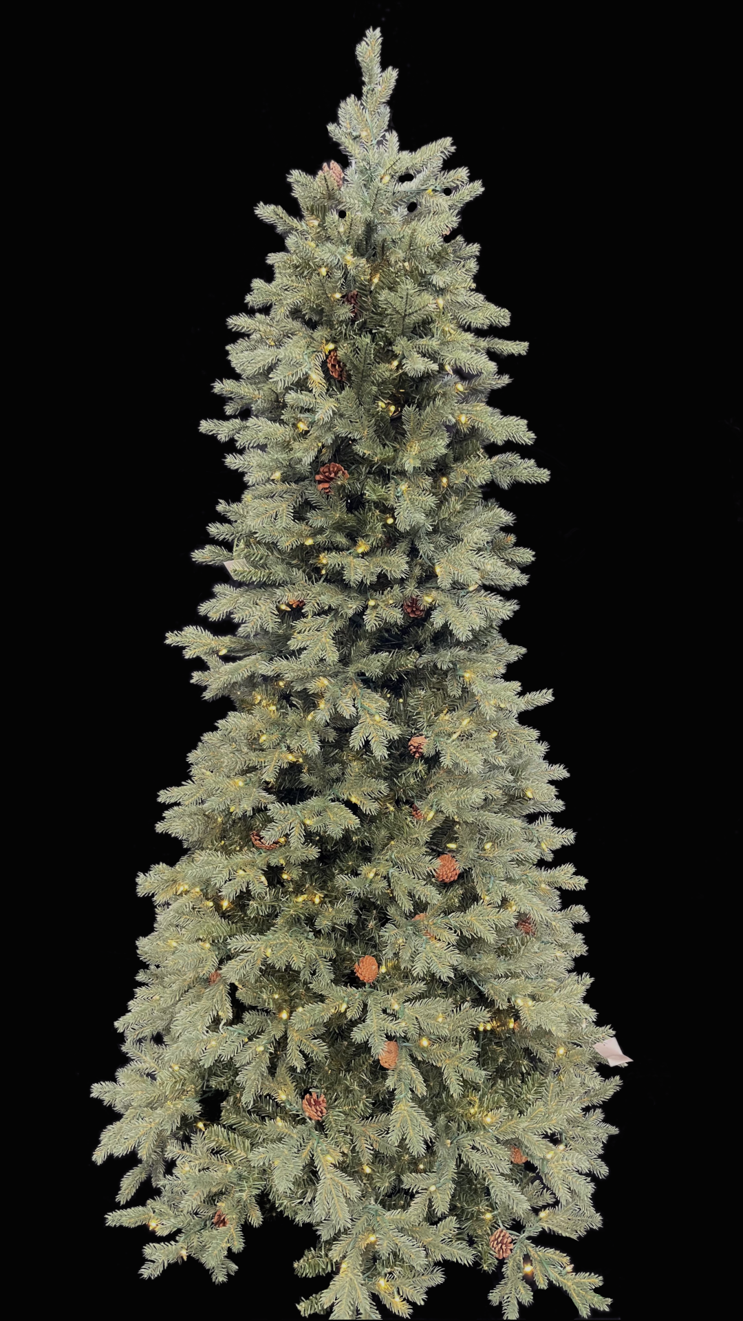 9' Grandview Slim Pre-Lit LED Artificial Christmas Tree, showing clear lights.