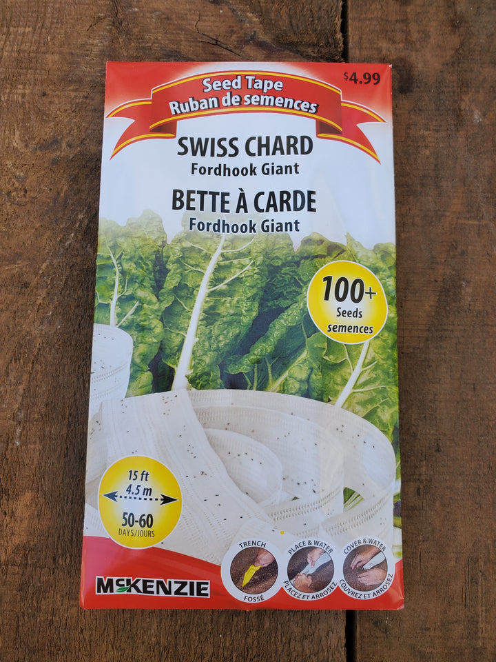 Swiss Chard Seed Tape - Fordhook Giant