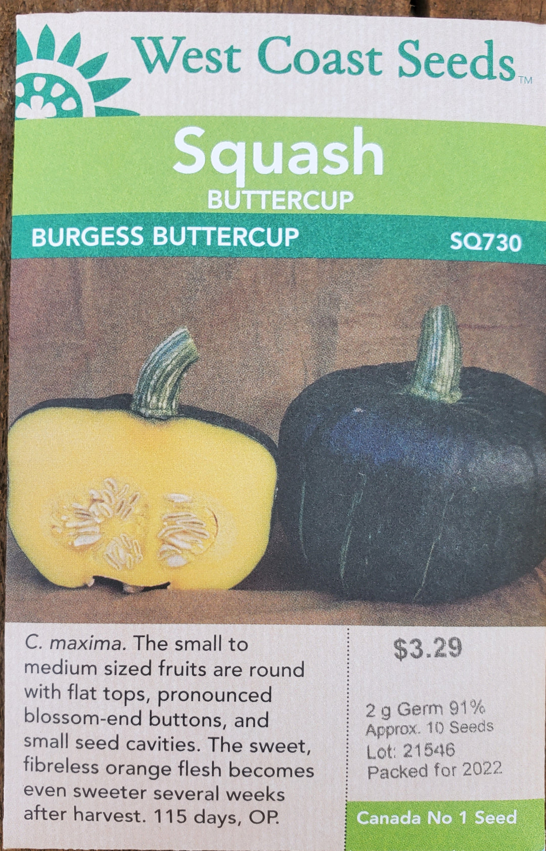 Buttercup Squash Seeds - Burgess Buttercup