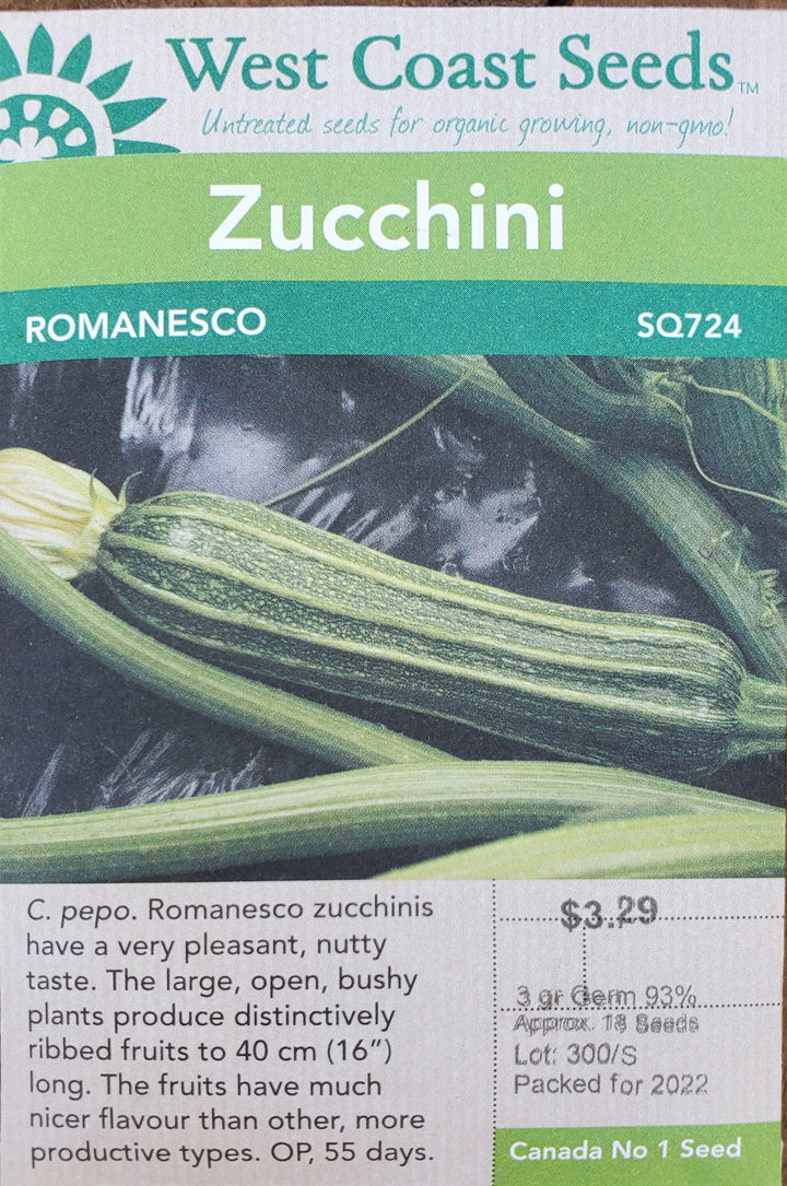Zucchini Seeds - Romanesco