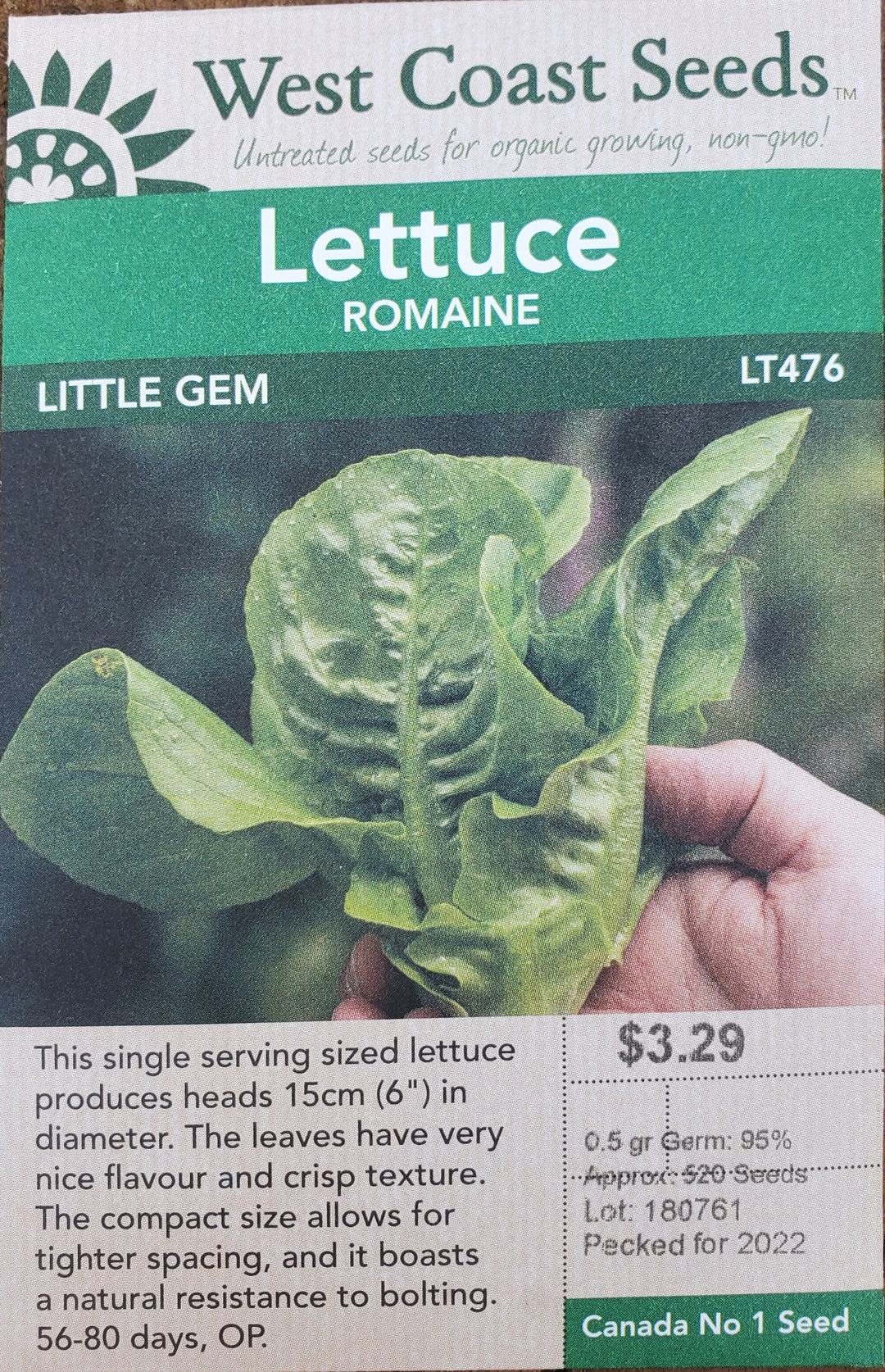 Romaine Lettuce Seeds - Little Gem