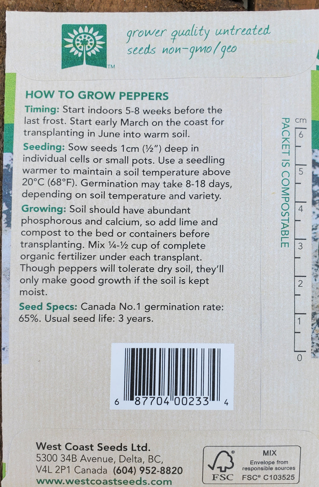 Pepper Seeds - California Wonder