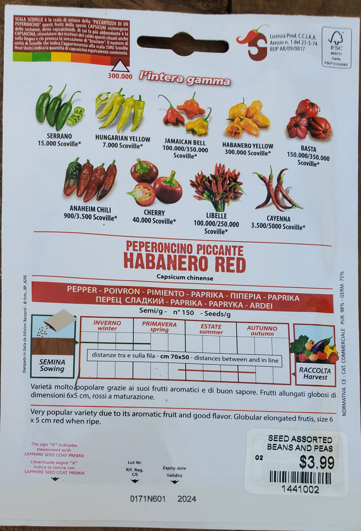 Pepper Seeds - Habanero Red