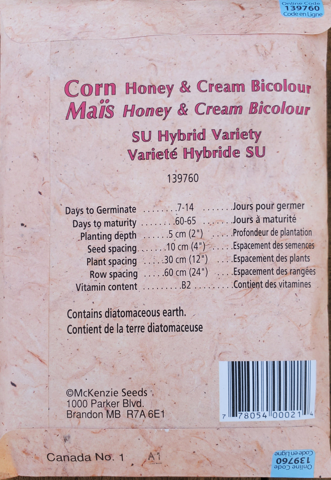 Corn Seeds - Honey & Cream Bicolour