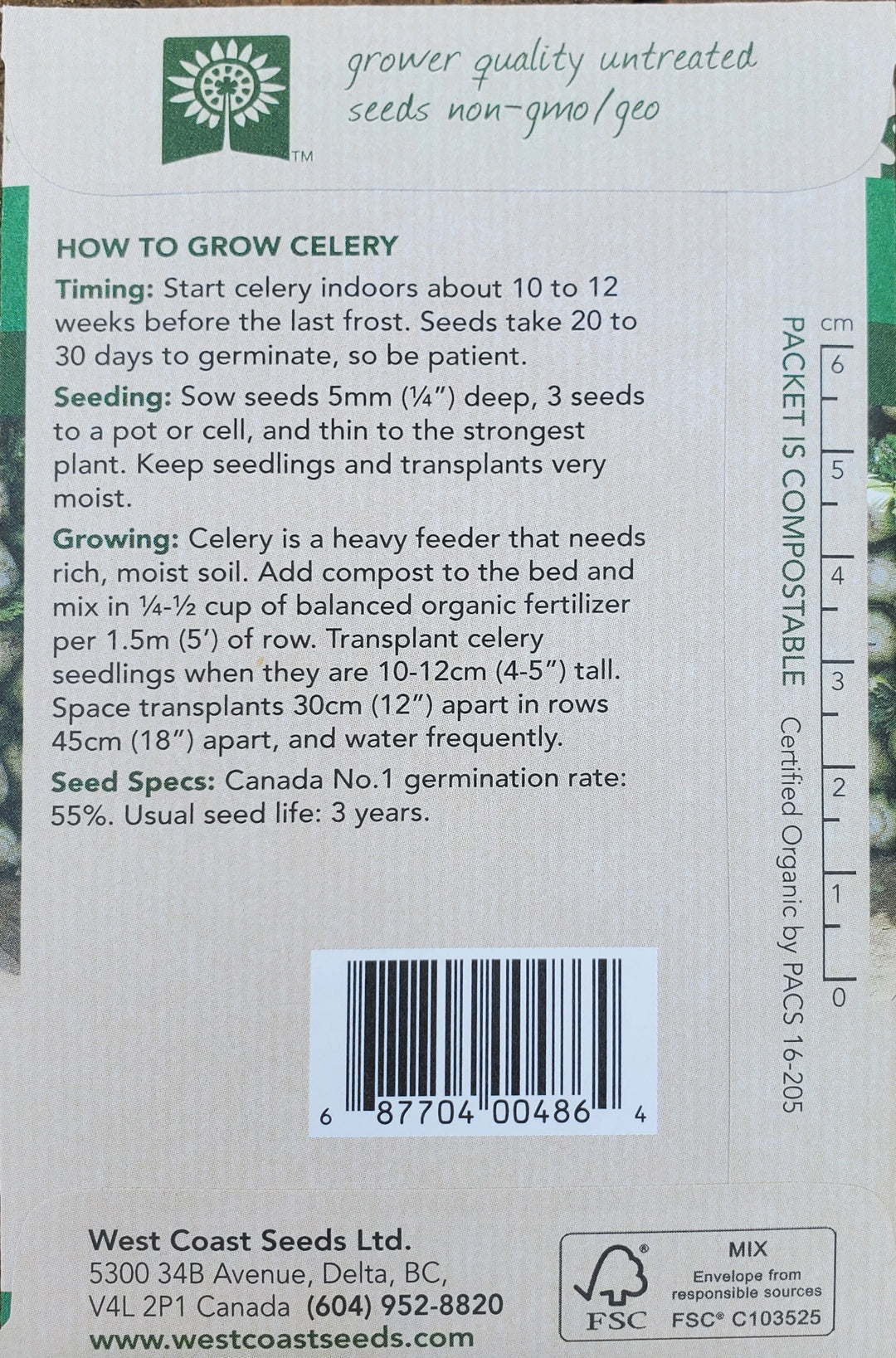Organic Celery Seeds - Tango