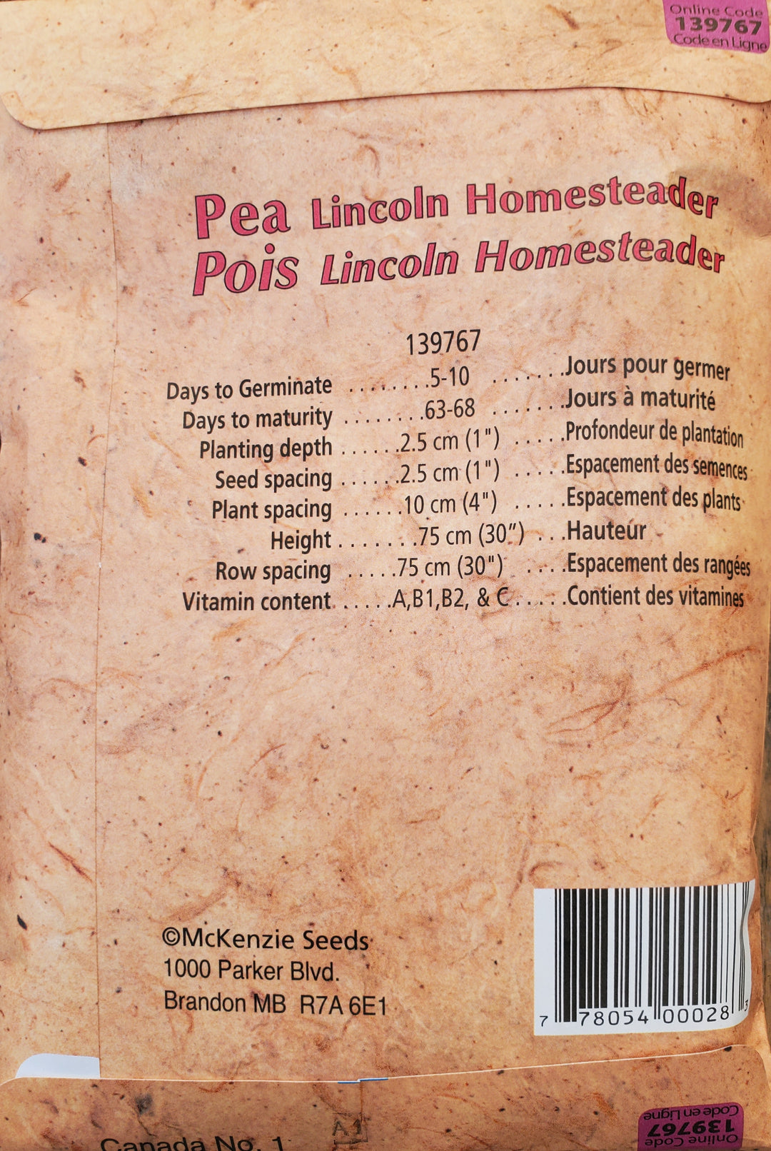 Pea Seeds - Lincoln Homesteader