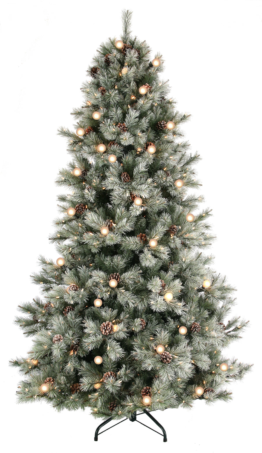 7.5' Jade Mountain Slim Flocked Pre-Lit LED Artificial Christmas Tree.