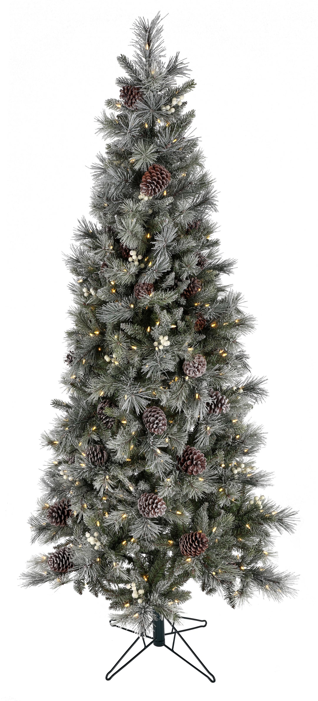 7' Twinkle Glistening Pre-Lit Artificial Christmas Tree, showing clear lights.