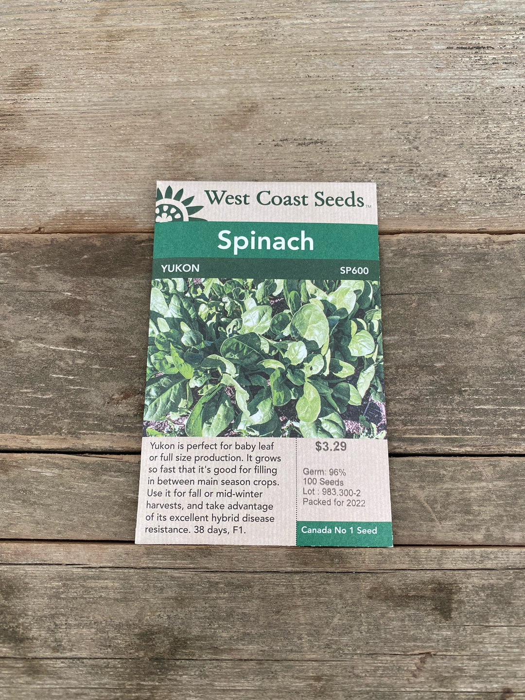 Spinach Seeds - Yukon